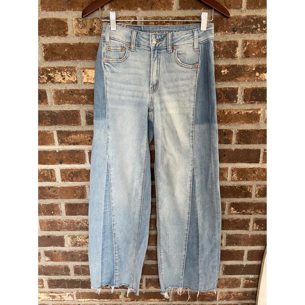 American Eagle Low Rise Stretch Baggy Wide Leg Jeans